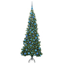vidaXL Sarok Műkarácsonyfa 300 LED-del Zöld 180 cm PVC és fém