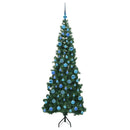 vidaXL Sarok Műkarácsonyfa 300 LED-del Zöld 180 cm PVC és fém