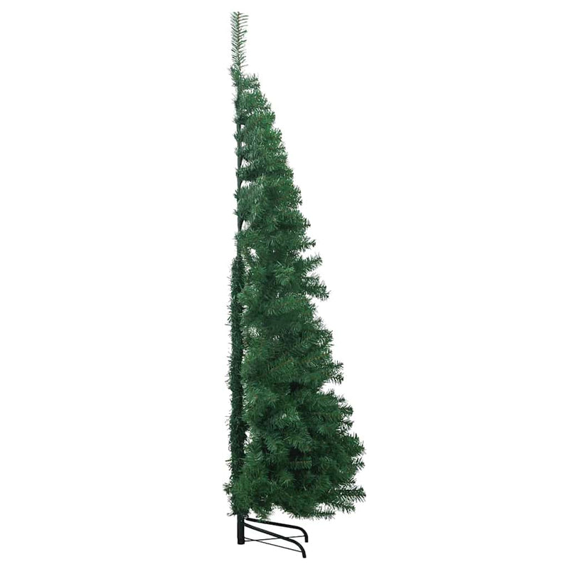 vidaXL Sarok Műkarácsonyfa 300 LED-del Zöld 210 cm PVC és fém