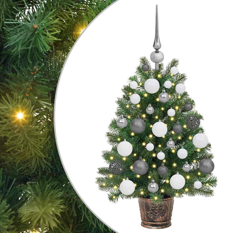 vidaXL Mű karácsonyfa 150 LED-del állvánnyal Zöld 65 cm PE és PVC