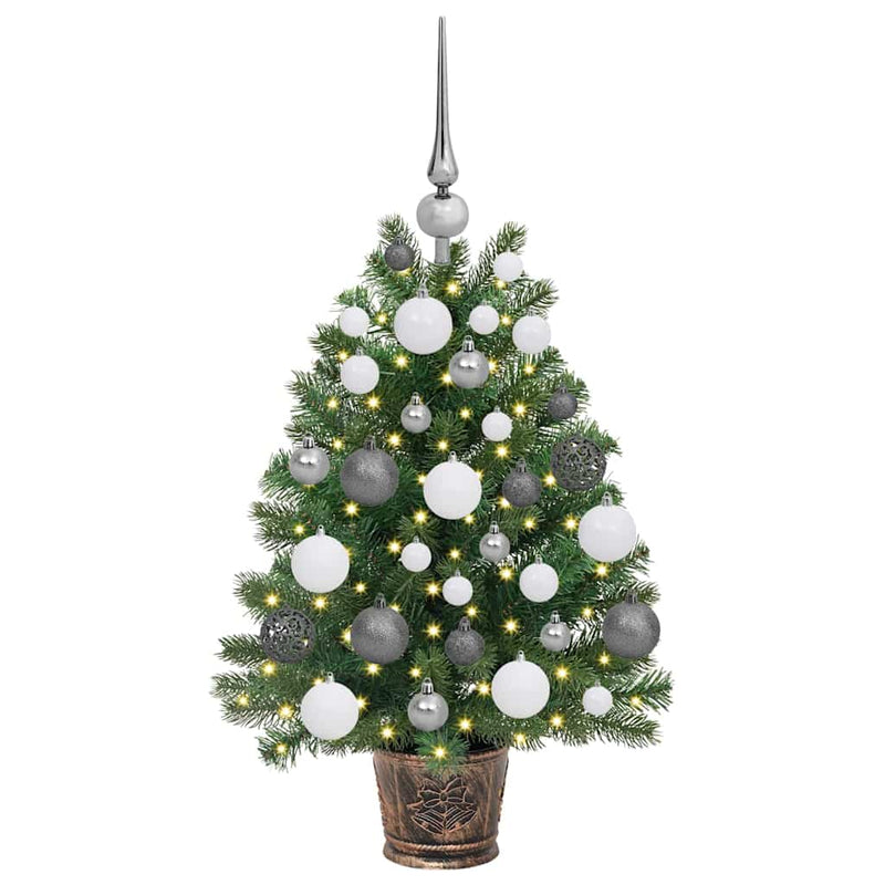 vidaXL Mű karácsonyfa 150 LED-del állvánnyal Zöld 65 cm PE és PVC