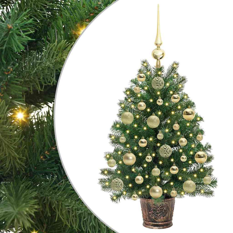 vidaXL Mű karácsonyfa 150 LED-del állvánnyal Zöld 75 cm PE és PVC