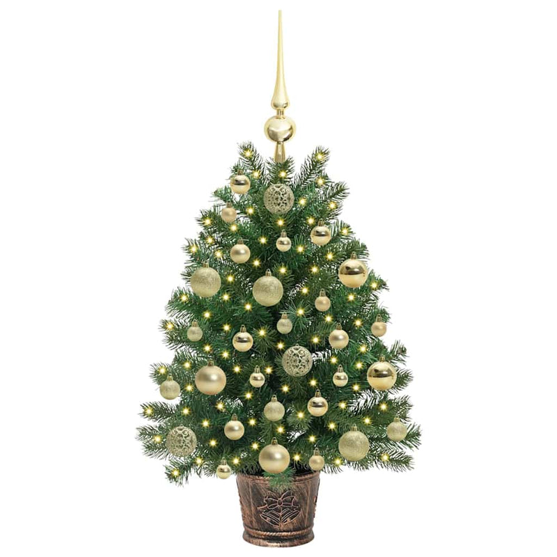 vidaXL Mű karácsonyfa 150 LED-del állvánnyal Zöld 75 cm PE és PVC