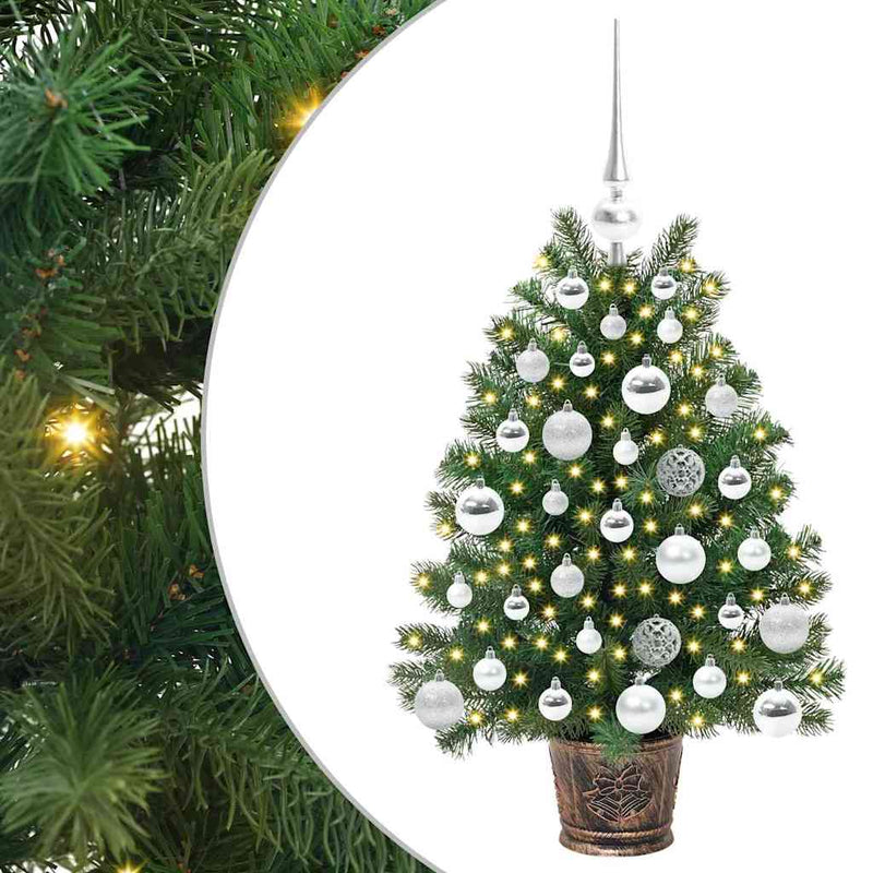 vidaXL Mű karácsonyfa 150 LED-del állvánnyal Zöld 75 cm PE és PVC