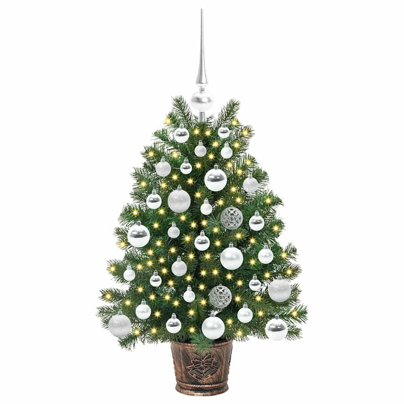 vidaXL Mű karácsonyfa 150 LED-del állvánnyal Zöld 75 cm PE és PVC