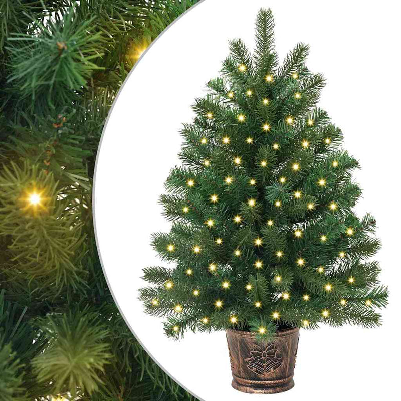 vidaXL Mű karácsonyfa 150 LED-del állvánnyal Zöld 95 cm PE és PVC