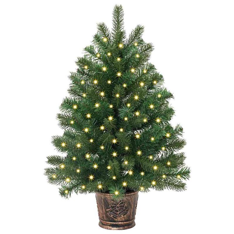 vidaXL Mű karácsonyfa 150 LED-del állvánnyal Zöld 95 cm PE és PVC