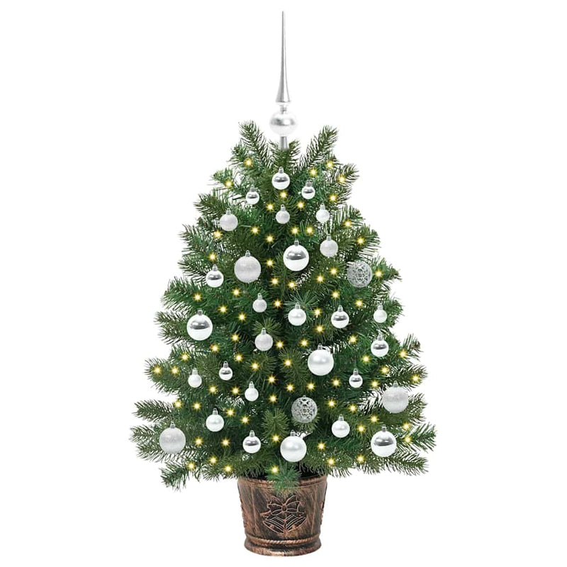vidaXL Mű karácsonyfa 150 LED-del állvánnyal Zöld 95 cm PE és PVC
