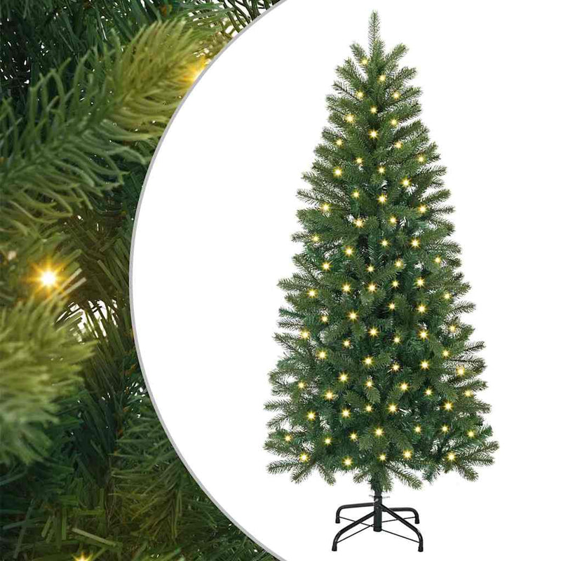 vidaXL Mű karácsonyfa 150 LED-del állvánnyal Zöld 120 cm PE és PVC