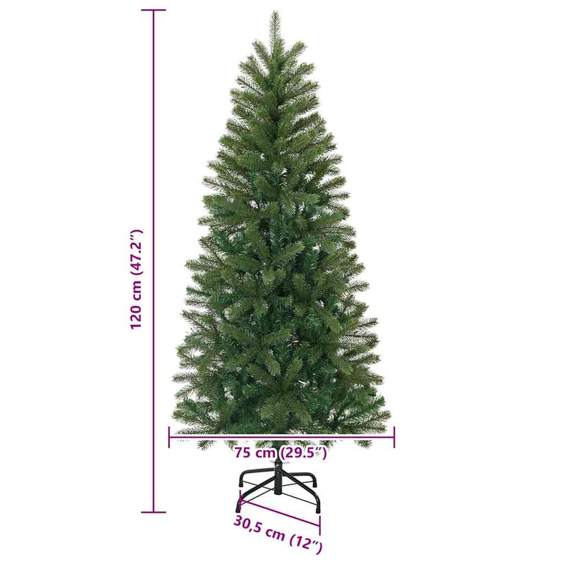 vidaXL Mű karácsonyfa 150 LED-del állvánnyal Zöld 120 cm PE és PVC
