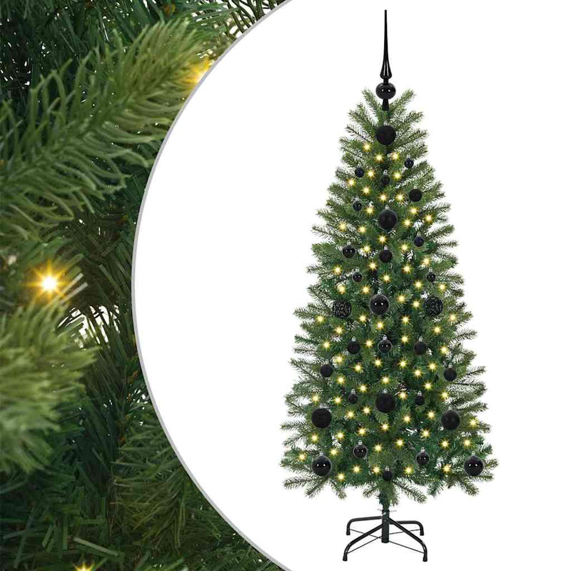 vidaXL Mű karácsonyfa 150 LED-del állvánnyal Zöld 120 cm PE és PVC