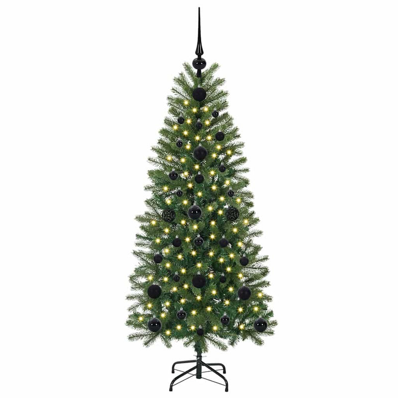 vidaXL Mű karácsonyfa 150 LED-del állvánnyal Zöld 120 cm PE és PVC