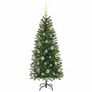 vidaXL Mű karácsonyfa 150 LED-del állvánnyal Zöld 120 cm PE és PVC