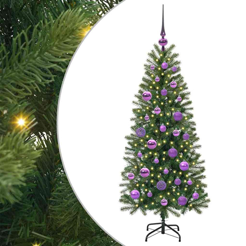 vidaXL Mű karácsonyfa 150 LED-del állvánnyal Zöld 120 cm PE és PVC