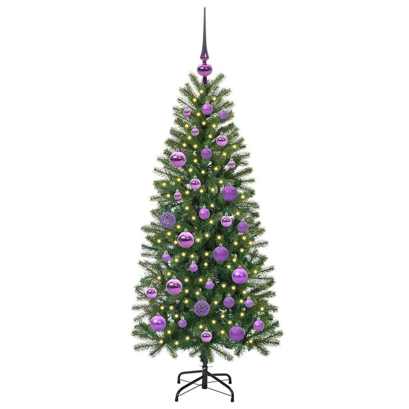 vidaXL Mű karácsonyfa 150 LED-del állvánnyal Zöld 120 cm PE és PVC