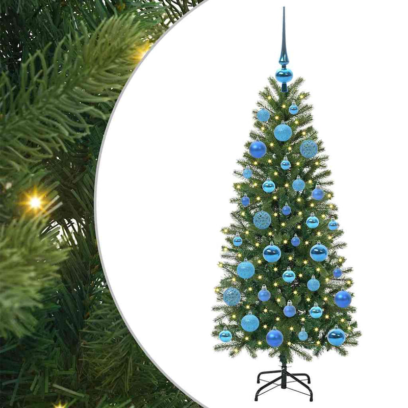 vidaXL Mű karácsonyfa 150 LED-del állvánnyal Zöld 120 cm PE és PVC