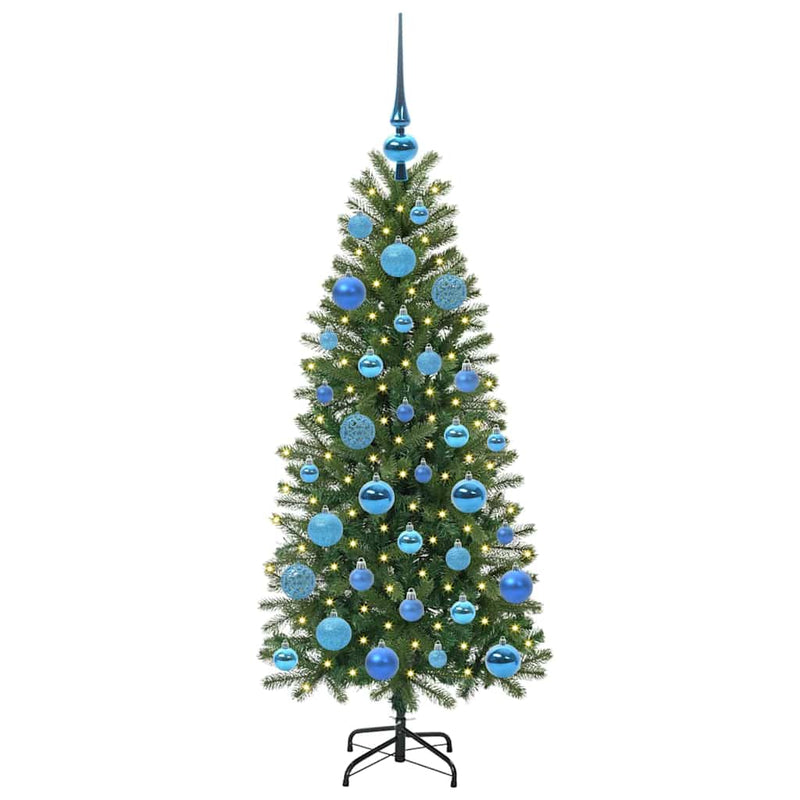 vidaXL Mű karácsonyfa 150 LED-del állvánnyal Zöld 120 cm PE és PVC
