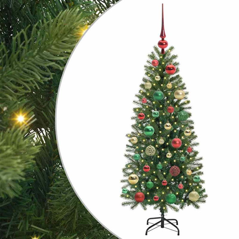 vidaXL Mű karácsonyfa 150 LED-del állvánnyal Zöld 120 cm PE és PVC