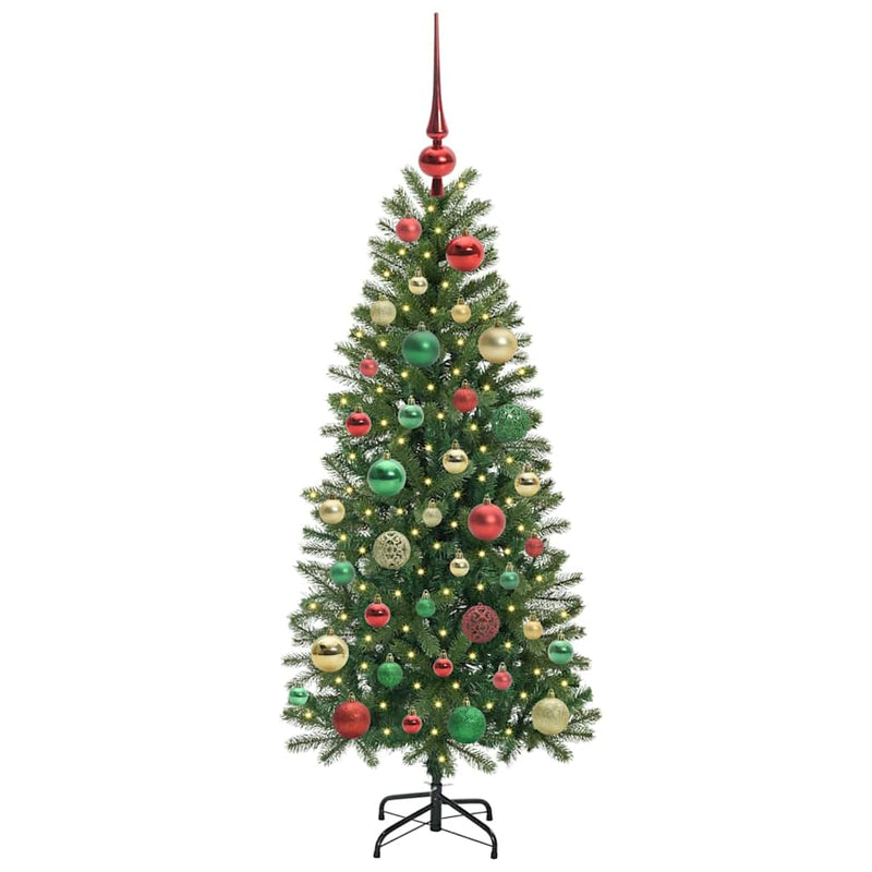 vidaXL Mű karácsonyfa 150 LED-del állvánnyal Zöld 120 cm PE és PVC