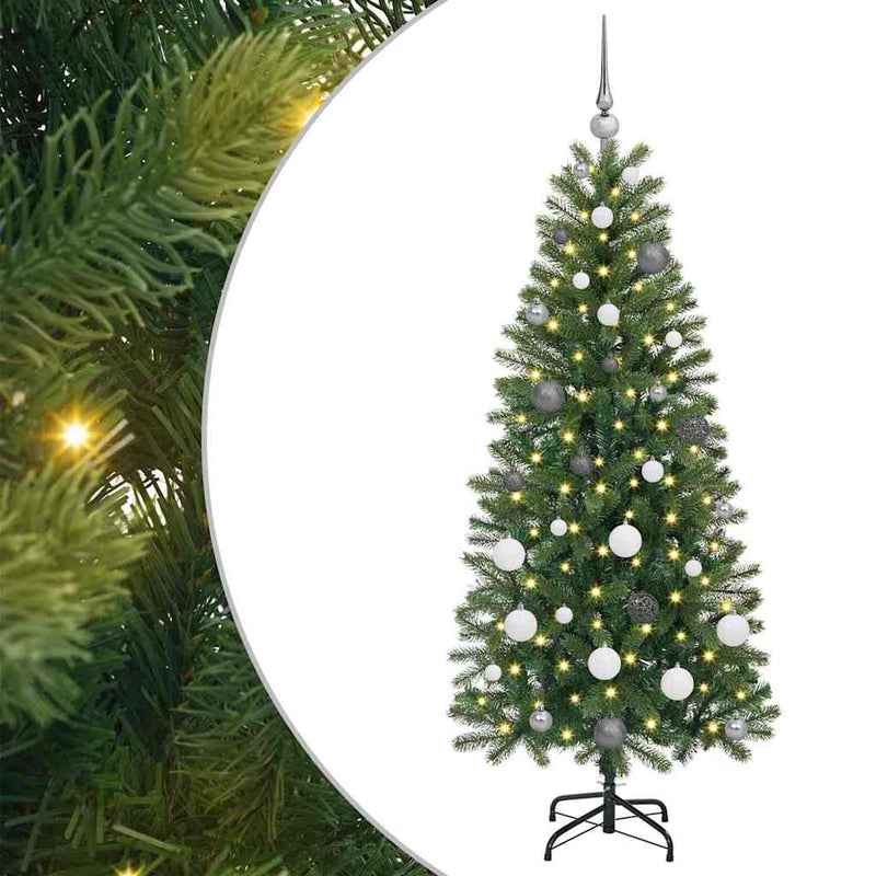 vidaXL Mű karácsonyfa 150 LED-del állvánnyal Zöld 150 cm PE és PVC