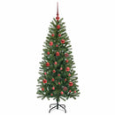 vidaXL Mű karácsonyfa 150 LED-del állvánnyal Zöld 150 cm PE és PVC