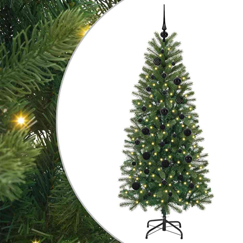 vidaXL Mű karácsonyfa 150 LED-del állvánnyal Zöld 150 cm PE és PVC