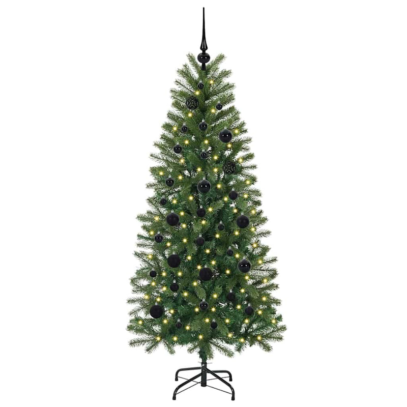 vidaXL Mű karácsonyfa 150 LED-del állvánnyal Zöld 150 cm PE és PVC