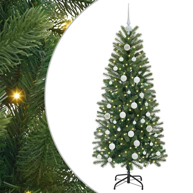 vidaXL Mű karácsonyfa 150 LED-del állvánnyal Zöld 150 cm PE és PVC
