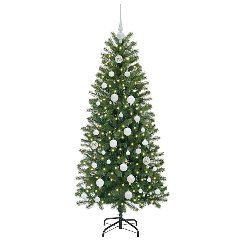 vidaXL Mű karácsonyfa 150 LED-del állvánnyal Zöld 150 cm PE és PVC