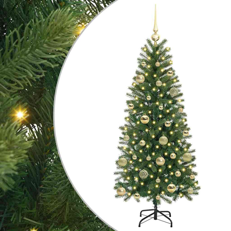 vidaXL Mű karácsonyfa 150 LED-del állvánnyal Zöld 150 cm PE és PVC