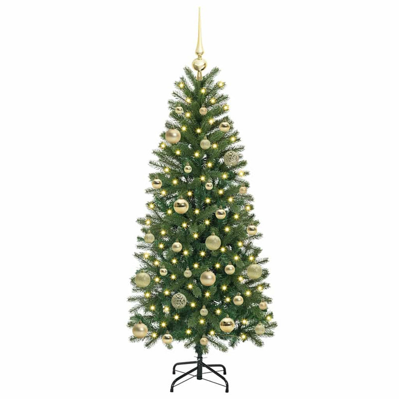 vidaXL Mű karácsonyfa 150 LED-del állvánnyal Zöld 150 cm PE és PVC
