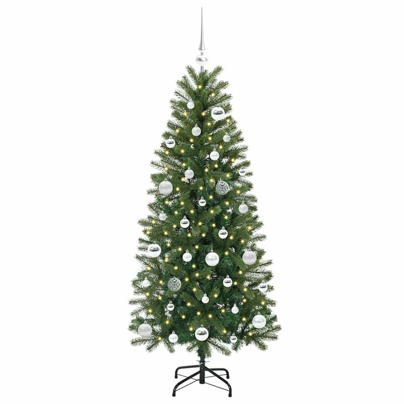 vidaXL Mű karácsonyfa 150 LED-del állvánnyal Zöld 150 cm PE és PVC