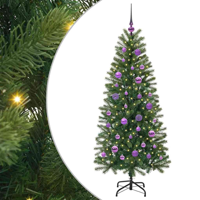 vidaXL Mű karácsonyfa 150 LED-del állvánnyal Zöld 150 cm PE és PVC