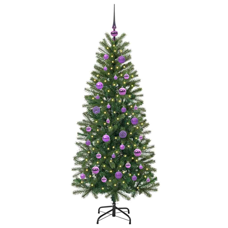 vidaXL Mű karácsonyfa 150 LED-del állvánnyal Zöld 150 cm PE és PVC