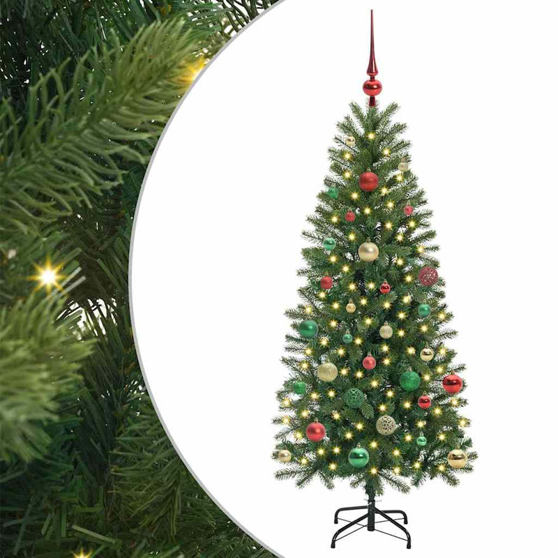 vidaXL Mű karácsonyfa 150 LED-del állvánnyal Zöld 150 cm PE és PVC