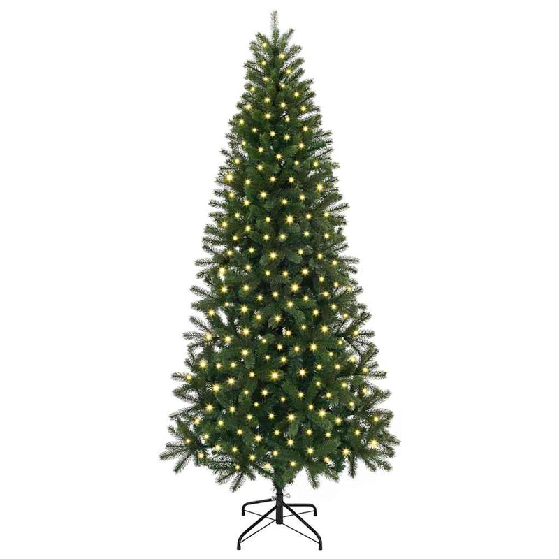 vidaXL Mű karácsonyfa 300 LED-del állvánnyal Zöld 180 cm PE és PVC