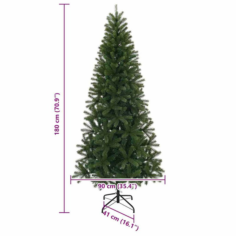 vidaXL Mű karácsonyfa 300 LED-del állvánnyal Zöld 180 cm PE és PVC