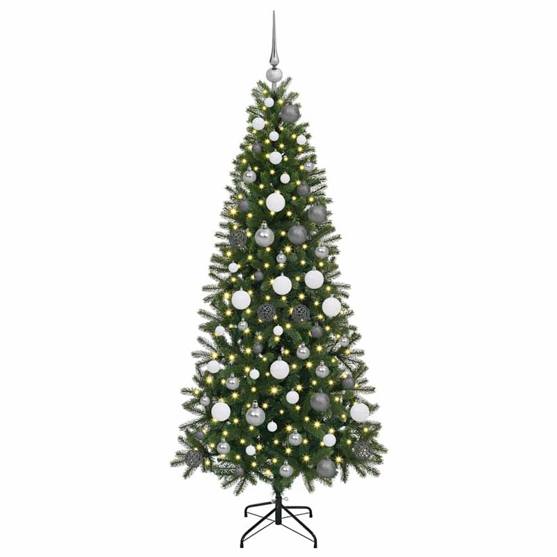 vidaXL Mű karácsonyfa 300 LED-del állvánnyal Zöld 180 cm PE és PVC