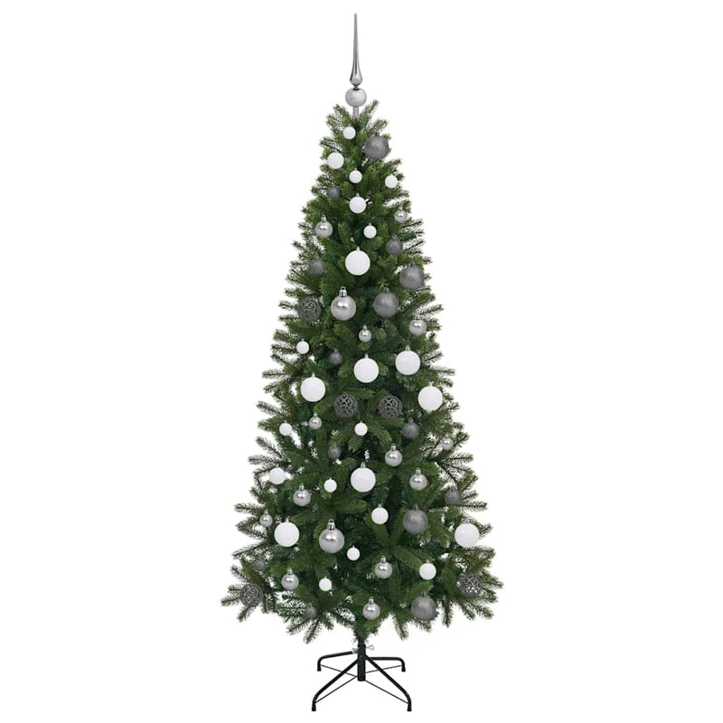 vidaXL Mű karácsonyfa 300 LED-del állvánnyal Zöld 180 cm PE és PVC