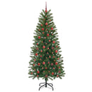 vidaXL Mű karácsonyfa 300 LED-del állvánnyal Zöld 180 cm PE és PVC