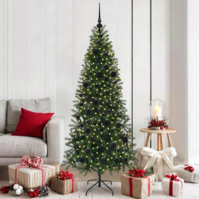 vidaXL Mű karácsonyfa 300 LED-del állvánnyal Zöld 180 cm PE és PVC