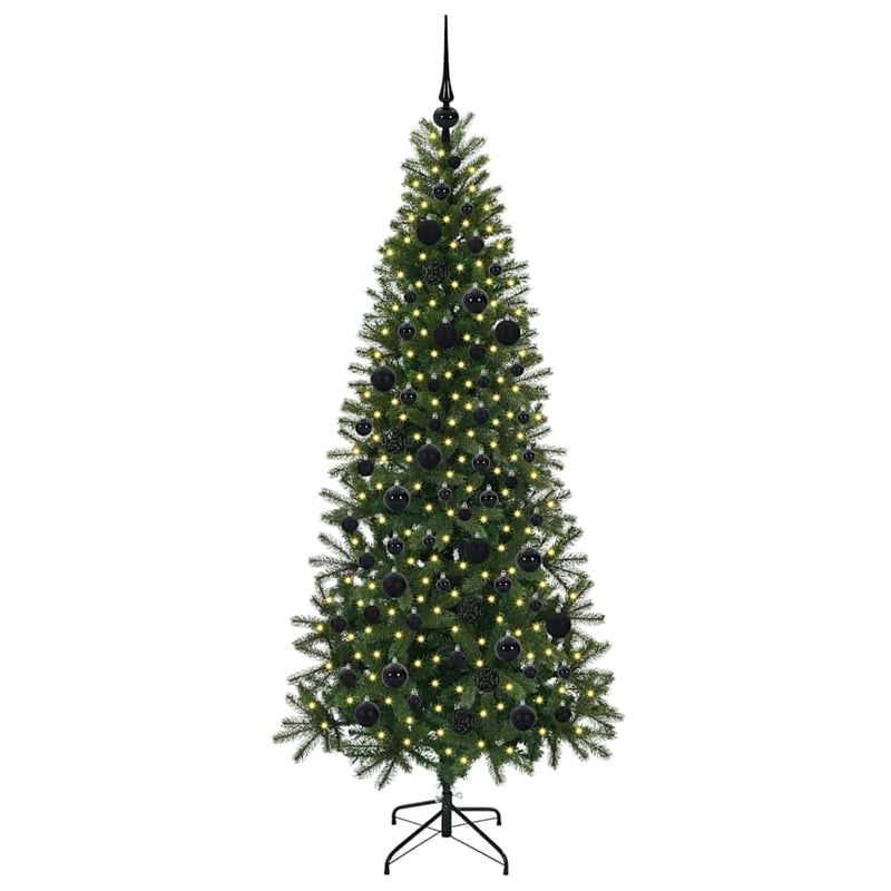 vidaXL Mű karácsonyfa 300 LED-del állvánnyal Zöld 180 cm PE és PVC