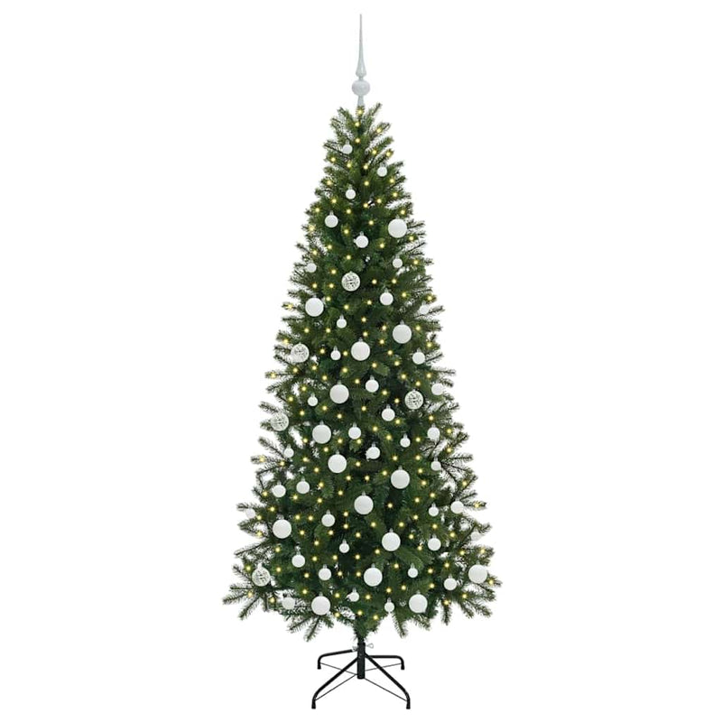 vidaXL Mű karácsonyfa 300 LED-del állvánnyal Zöld 180 cm PE és PVC