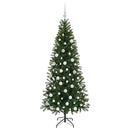 vidaXL Mű karácsonyfa 300 LED-del állvánnyal Zöld 180 cm PE és PVC