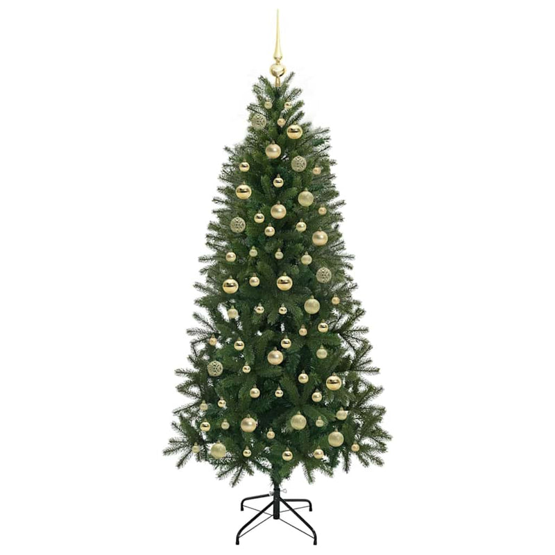 vidaXL Mű karácsonyfa 300 LED-del állvánnyal Zöld 180 cm PE és PVC
