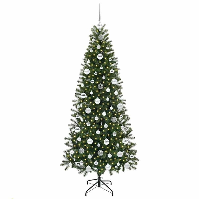 vidaXL Mű karácsonyfa 300 LED-del állvánnyal Zöld 180 cm PE és PVC