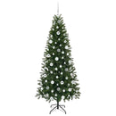 vidaXL Mű karácsonyfa 300 LED-del állvánnyal Zöld 180 cm PE és PVC