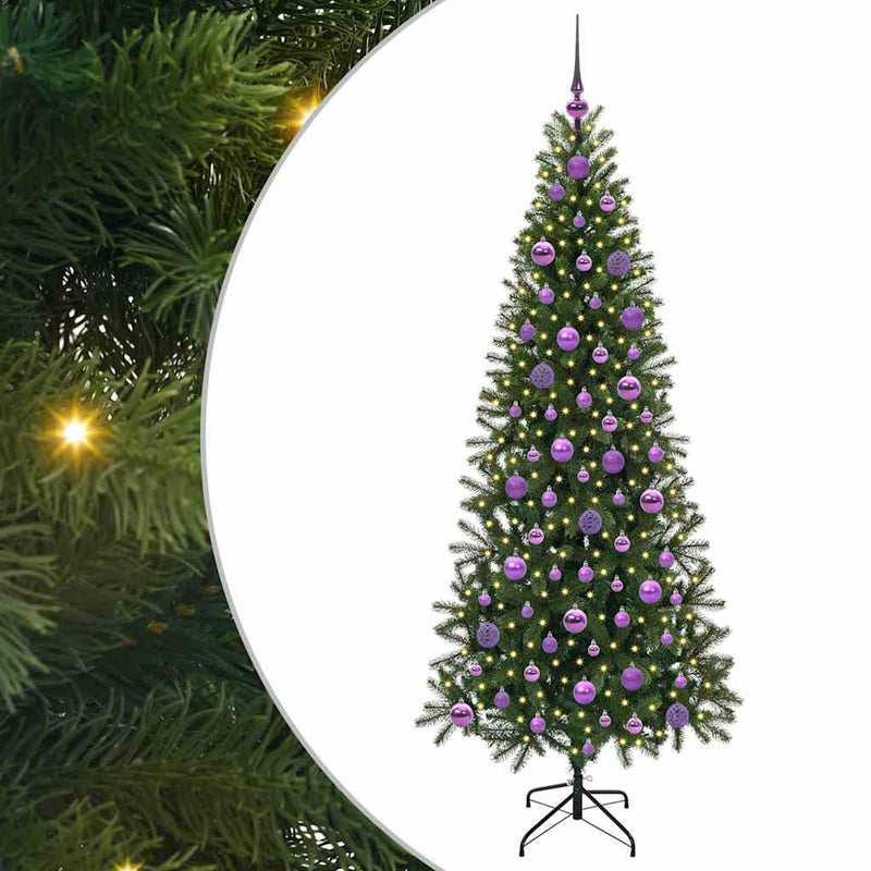 vidaXL Mű karácsonyfa 300 LED-del állvánnyal Zöld 180 cm PE és PVC
