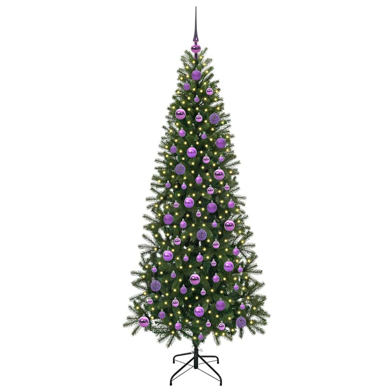 vidaXL Mű karácsonyfa 300 LED-del állvánnyal Zöld 180 cm PE és PVC