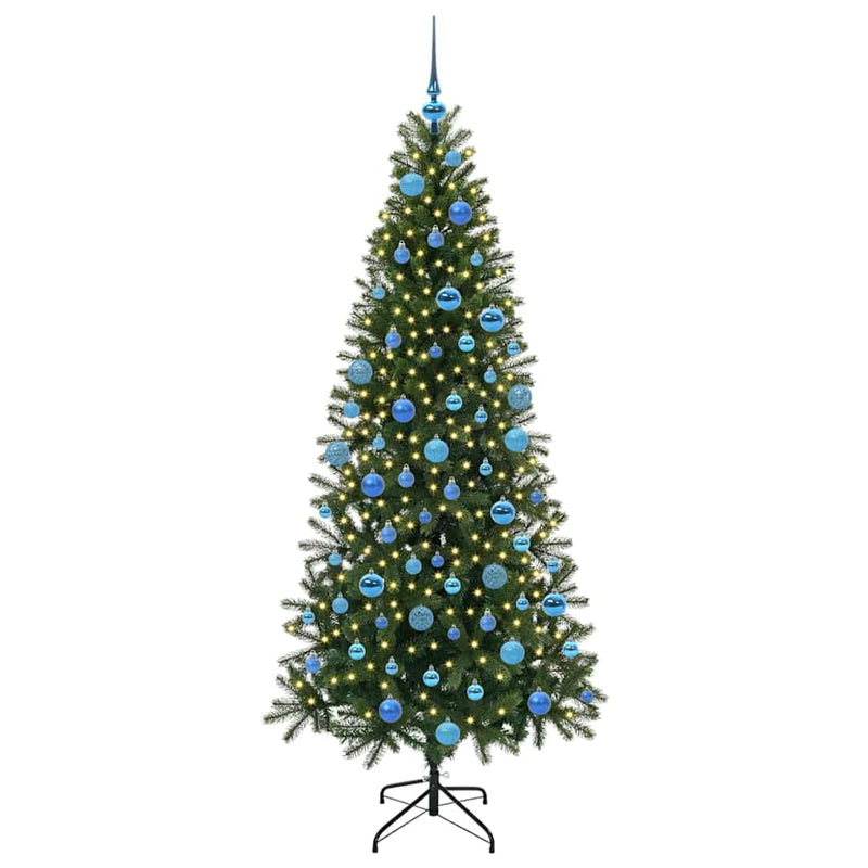 vidaXL Mű karácsonyfa 300 LED-del állvánnyal Zöld 180 cm PE és PVC
